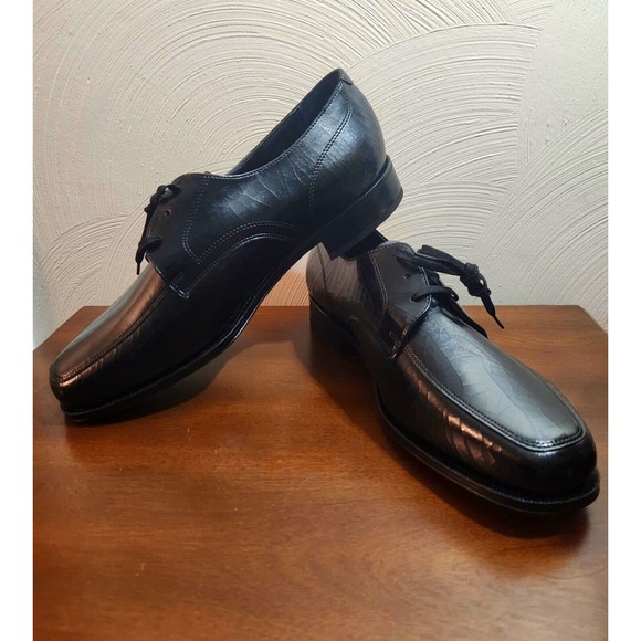 Mens Florsheim 23614 Black Textured Leather Dress Shoes Size 10 1/2 Brand New - Picture 5 of 14